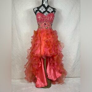 Let's Fashion | Dresses | Lets Fashion Rhinestones Beaded Strapless  Strapless Partyformal Hi Lo Dress | Poshmark